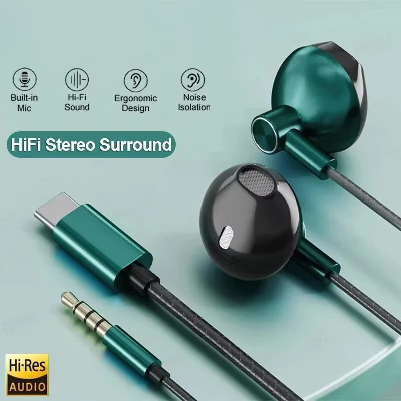 Wired Earphone Mic - หูฟังแบบมีสาย Type C 3.5 มม. เสียงสเตอริโอ