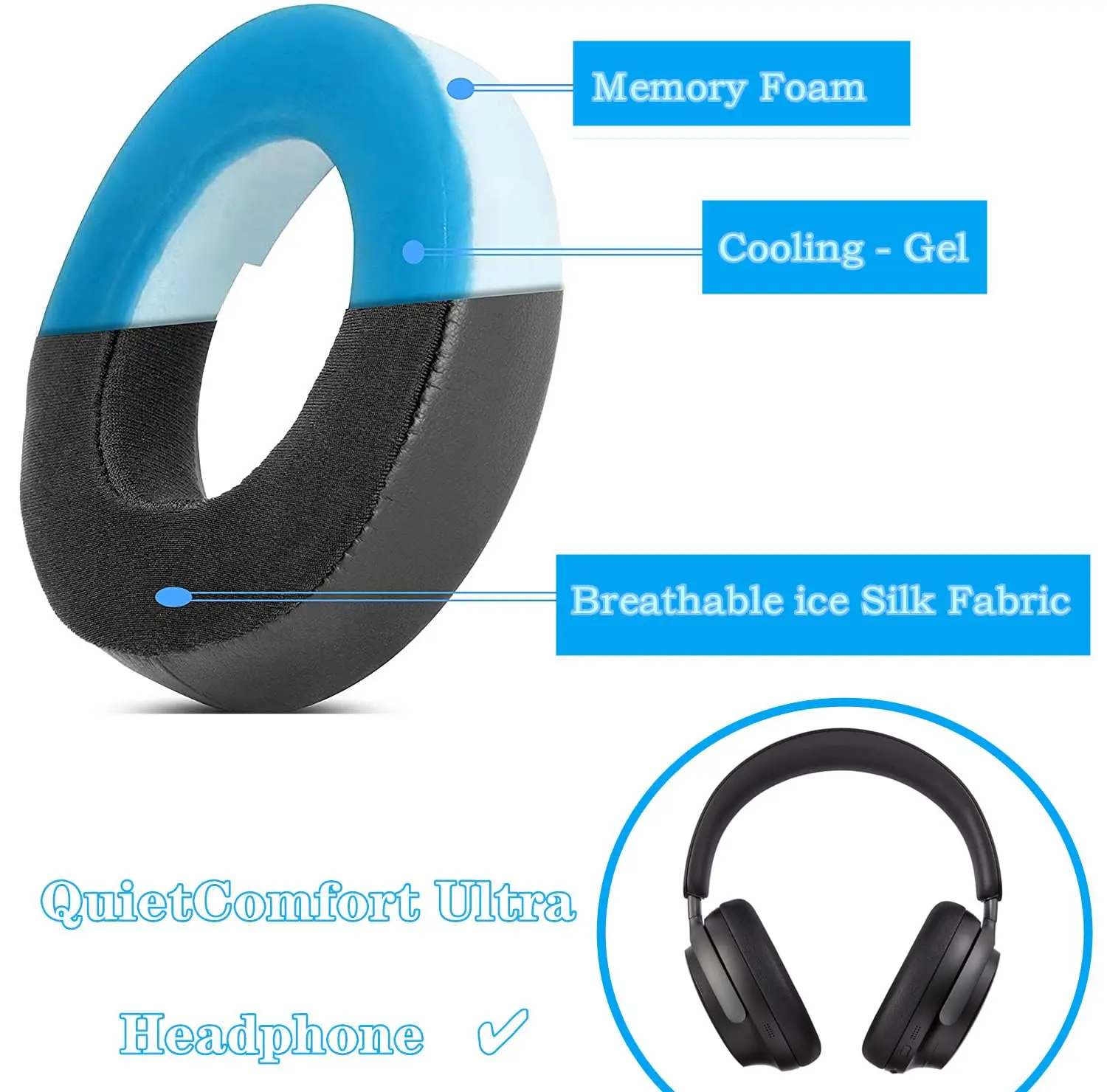 MOUDUNG Cooling Gel Ear Pads ส - Bose Headphone Qc Ultra บทวิจารณ์และราคา
