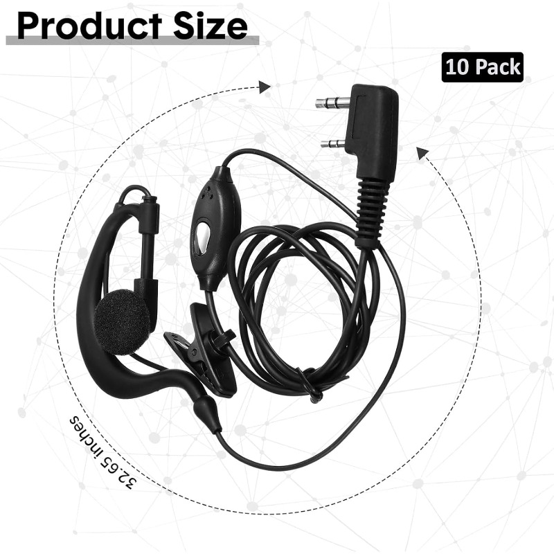 10 ชิ้น หูฟังวิทยุสื่อสารพร้อม - Wired Earphone Mic บทวิจารณ์และราคา