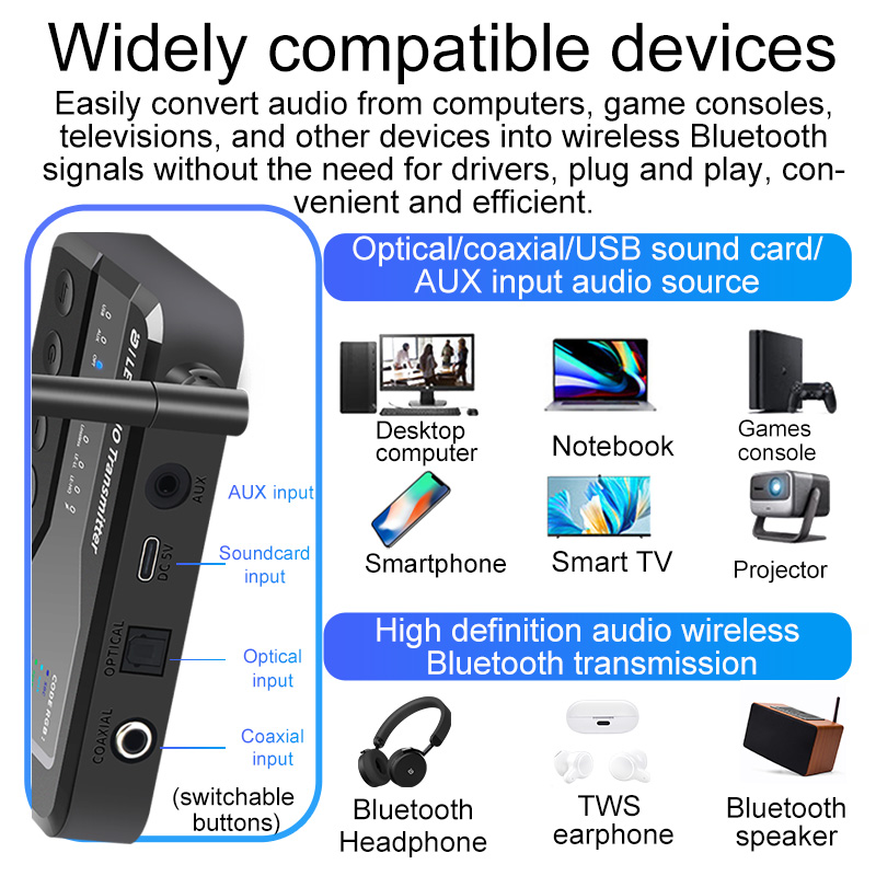 เครื่องส่งสัญญาณเสียงบลูทูธ 5. - Bluetooth Adapter Receiver บทวิจารณ์และราคา