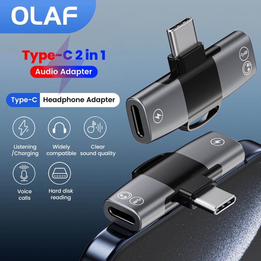 2 in 1 ประเภท C อะแดปเตอร์เสีย - Earphone Splitter Jack บทวิจารณ์และราคา